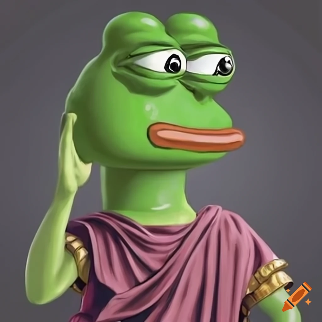 Pepe frog dressed as julius caesar