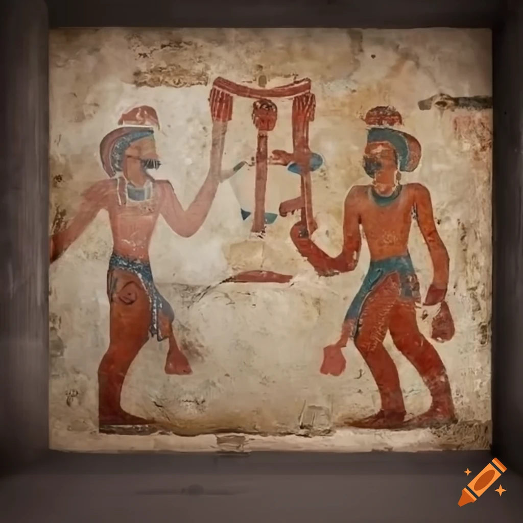 fresco painting of a sky god on a wall