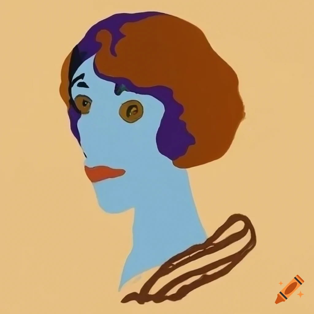 minimalistic abstract portrait in art nouveau style