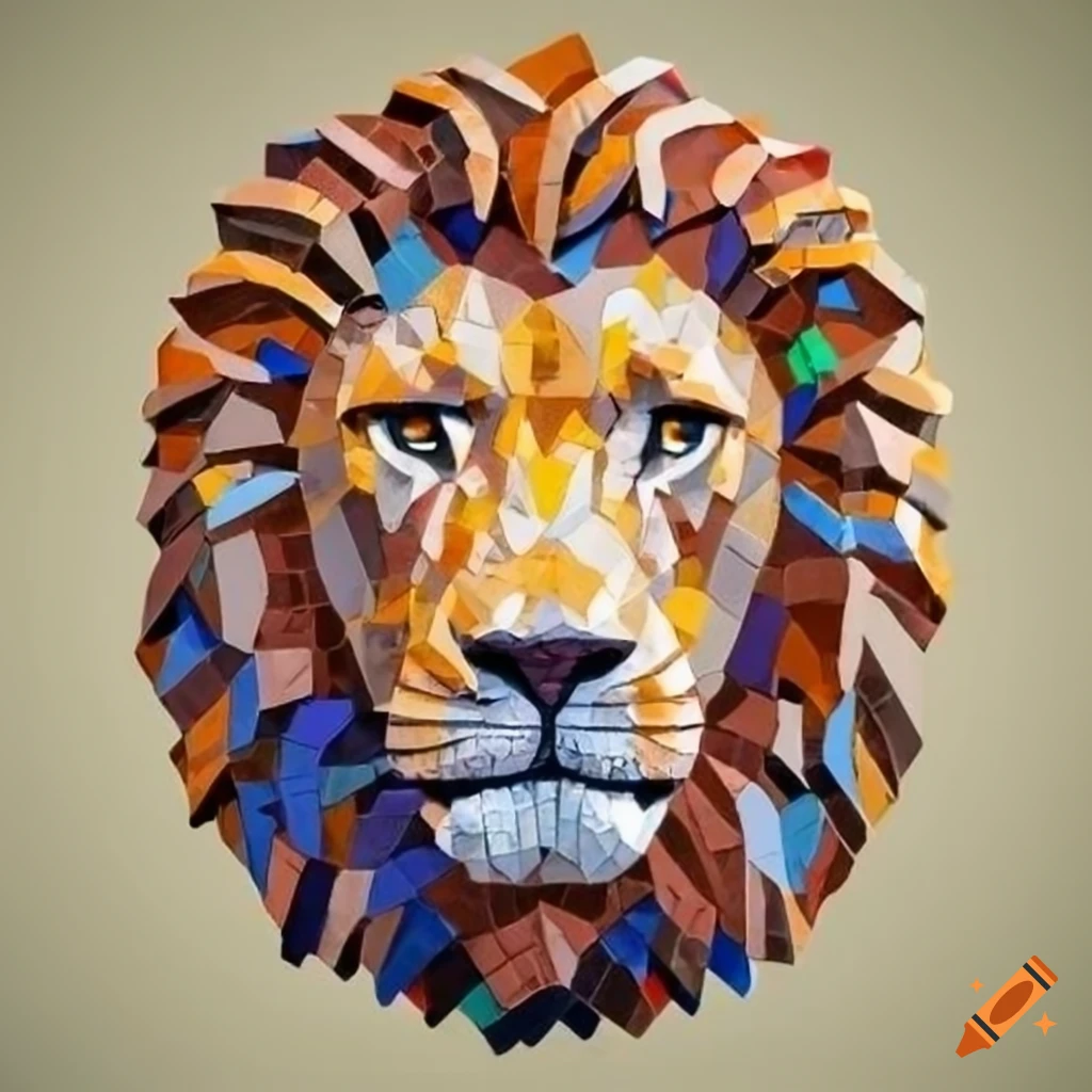 medal with lion mosaic design