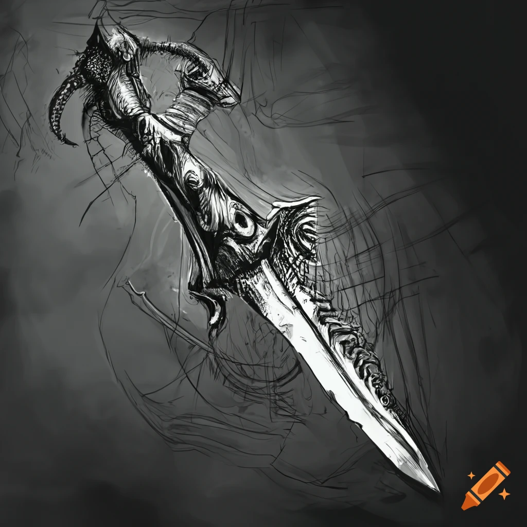 Dagger with ribbon on Craiyon