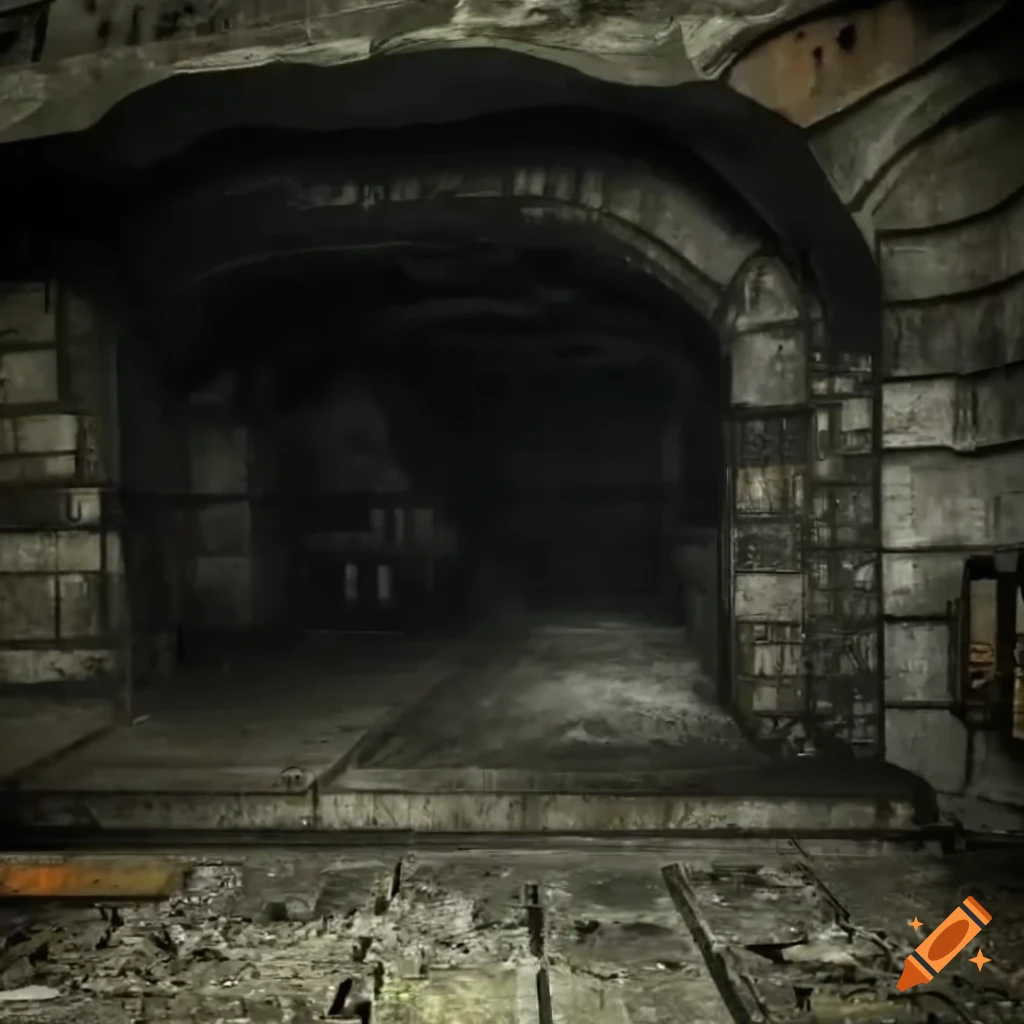 image of old industrial equipment in a mysterious cave