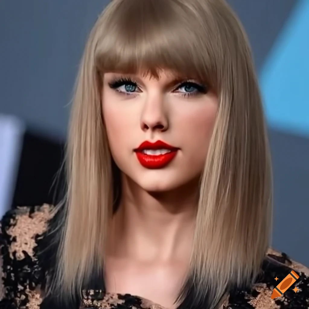 Taylor Swift With Long Straight Hair And Bangs On Craiyon