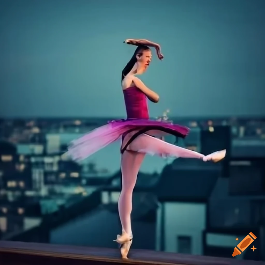 ballerina performing on a rooftop