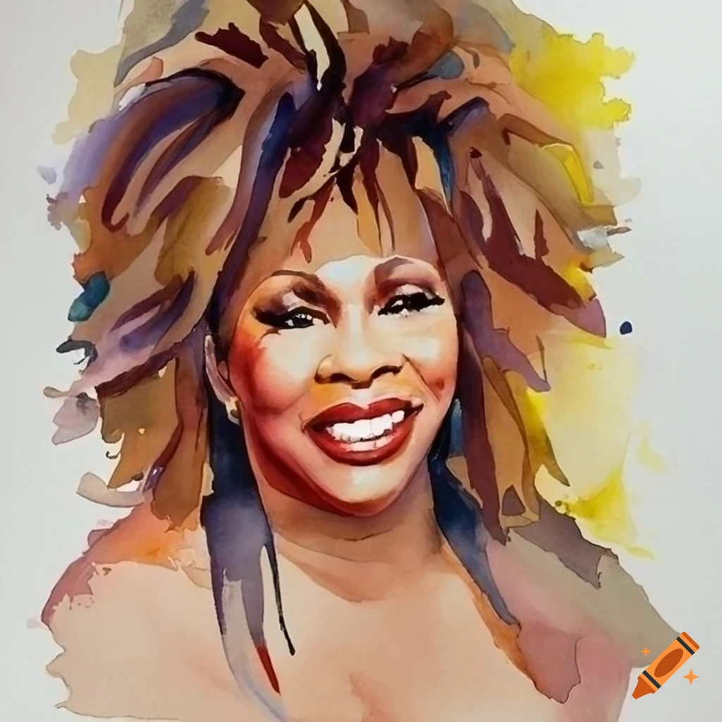 Watercolor Painting Of Tina Turner On Craiyon