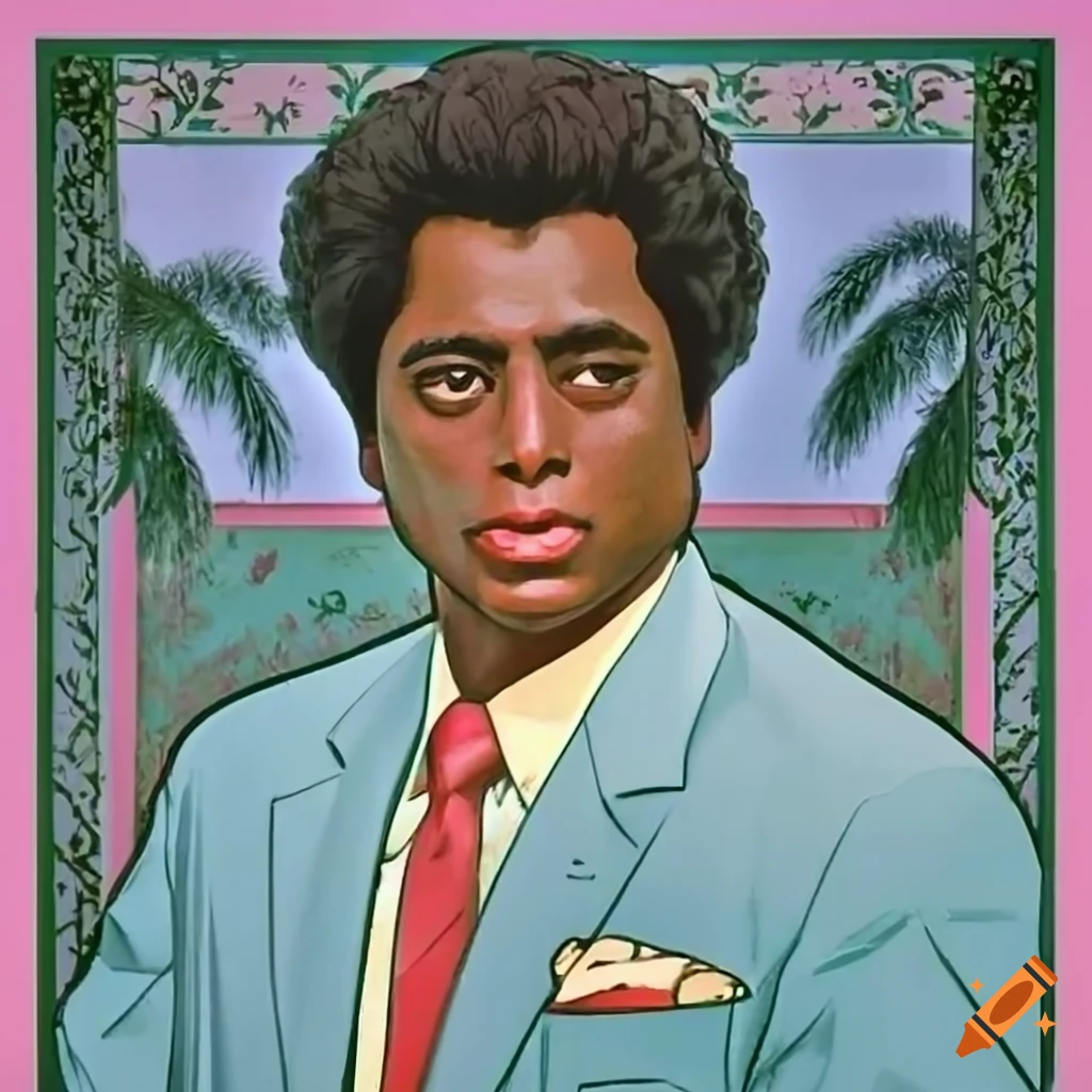 Art nouveau poster of rico tubbs from miami vice on Craiyon