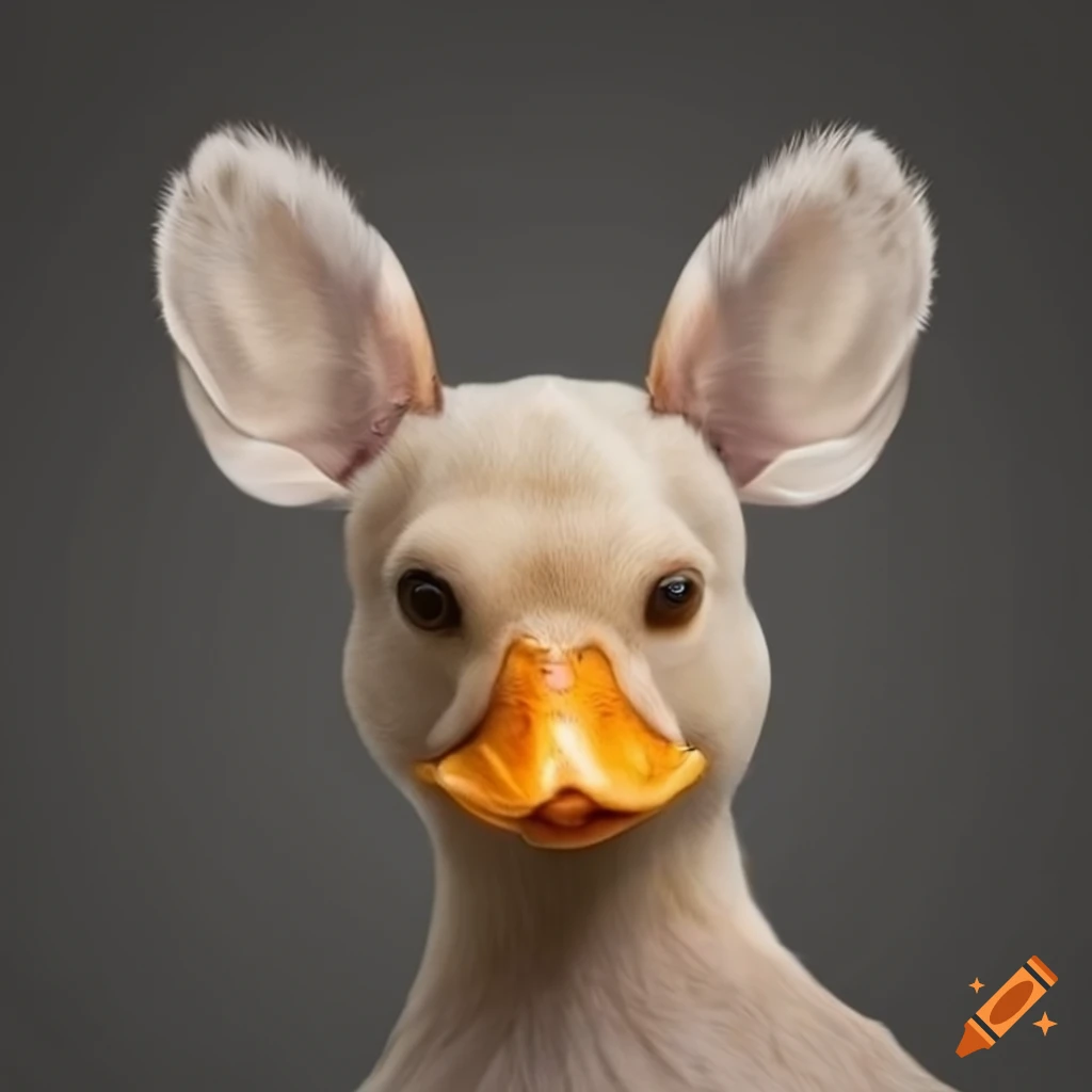 Humorous image of a duck with dog ears on Craiyon