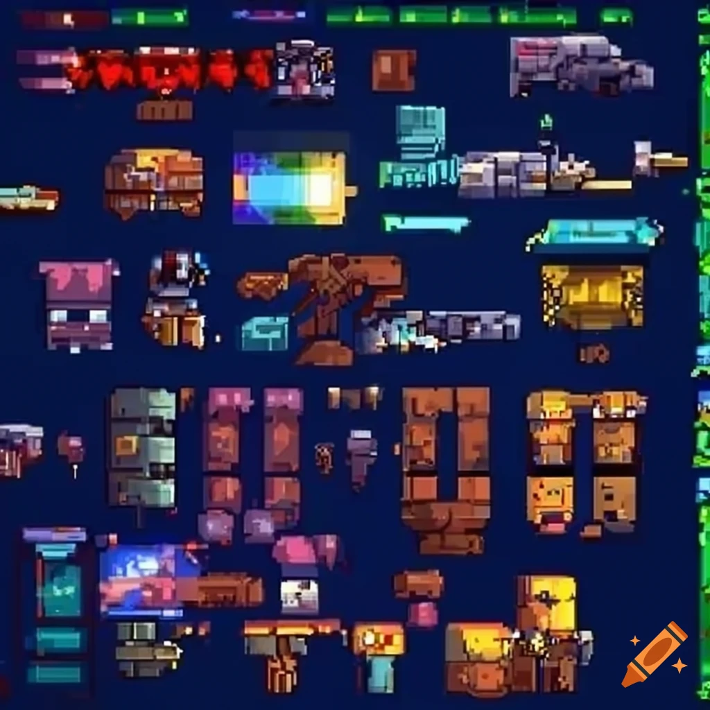 sprite sheet for space fight game