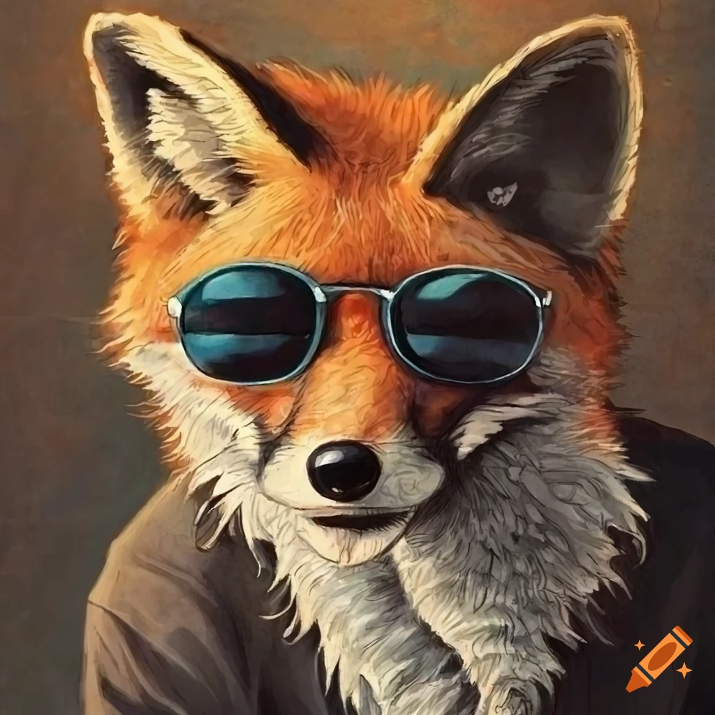 illustration of a fox in a vineyard