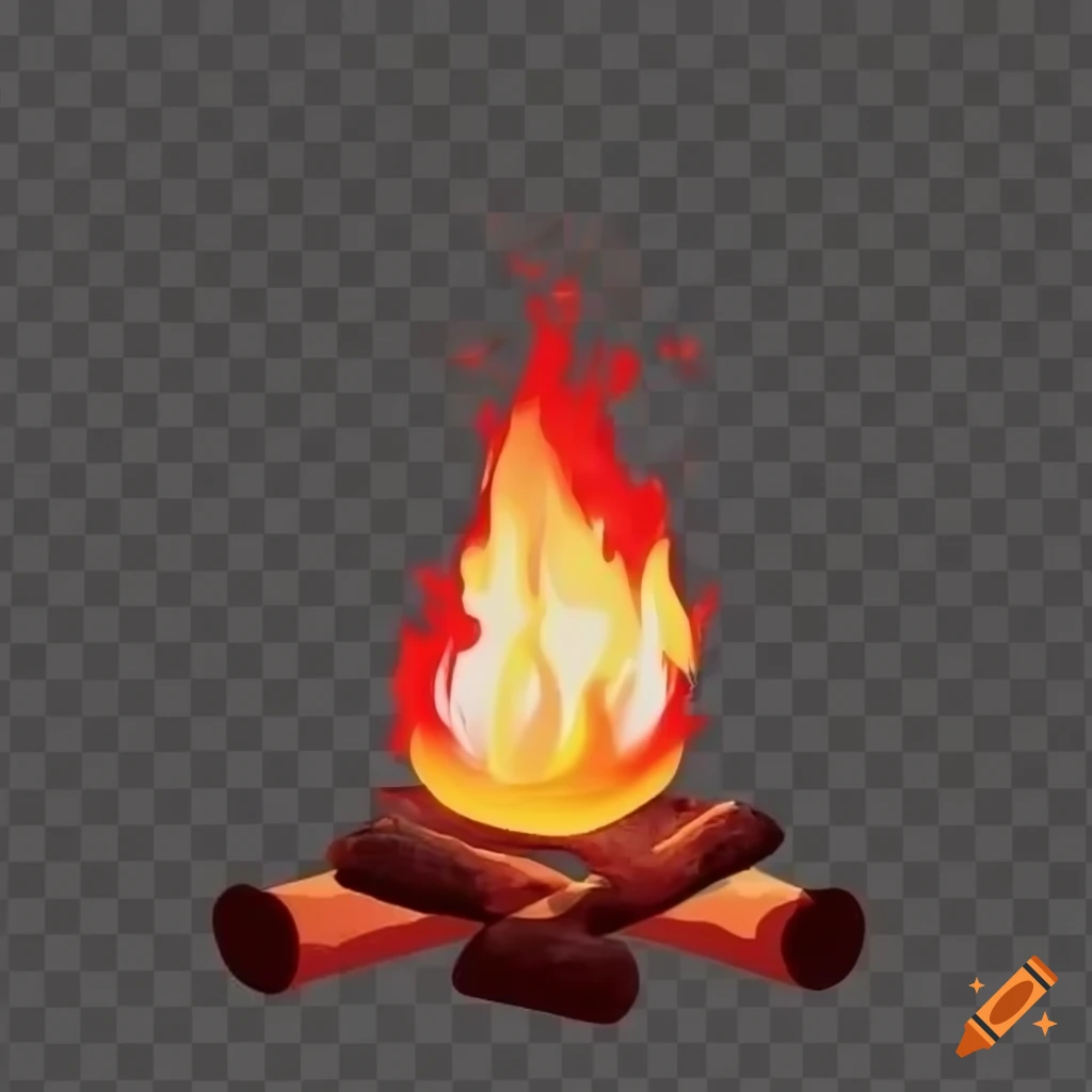 transparent logo of a red and white campfire