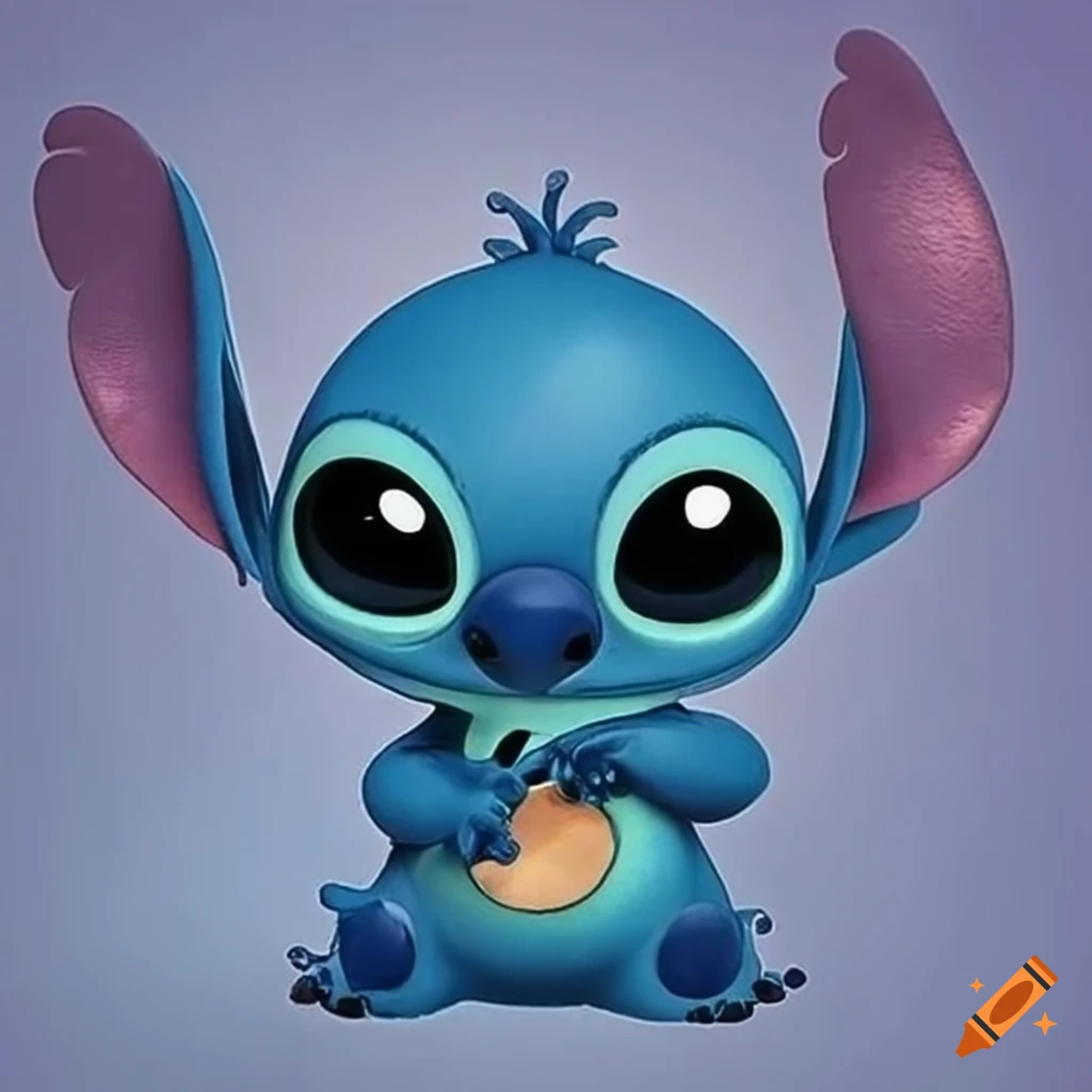 Cute blue alien character from lilo & stitch on Craiyon