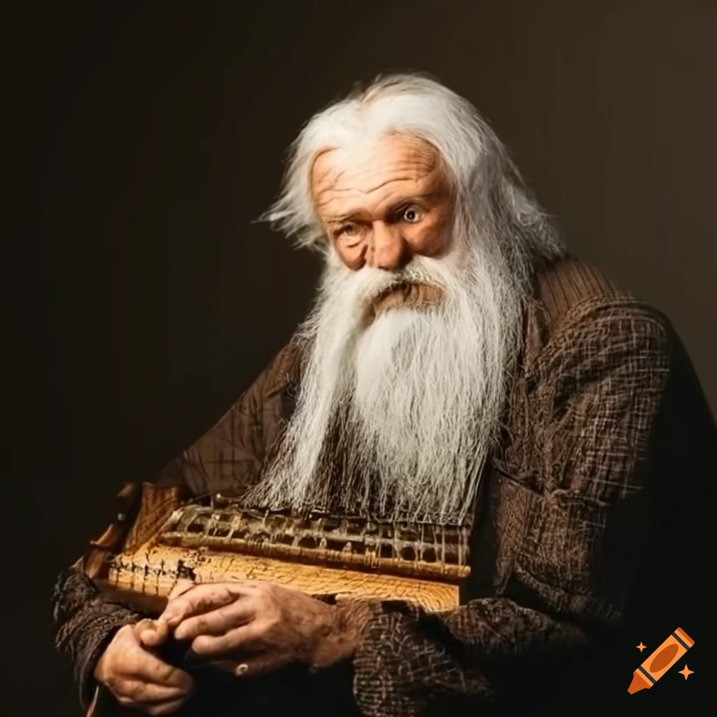 elderly man playing an Estonian zither