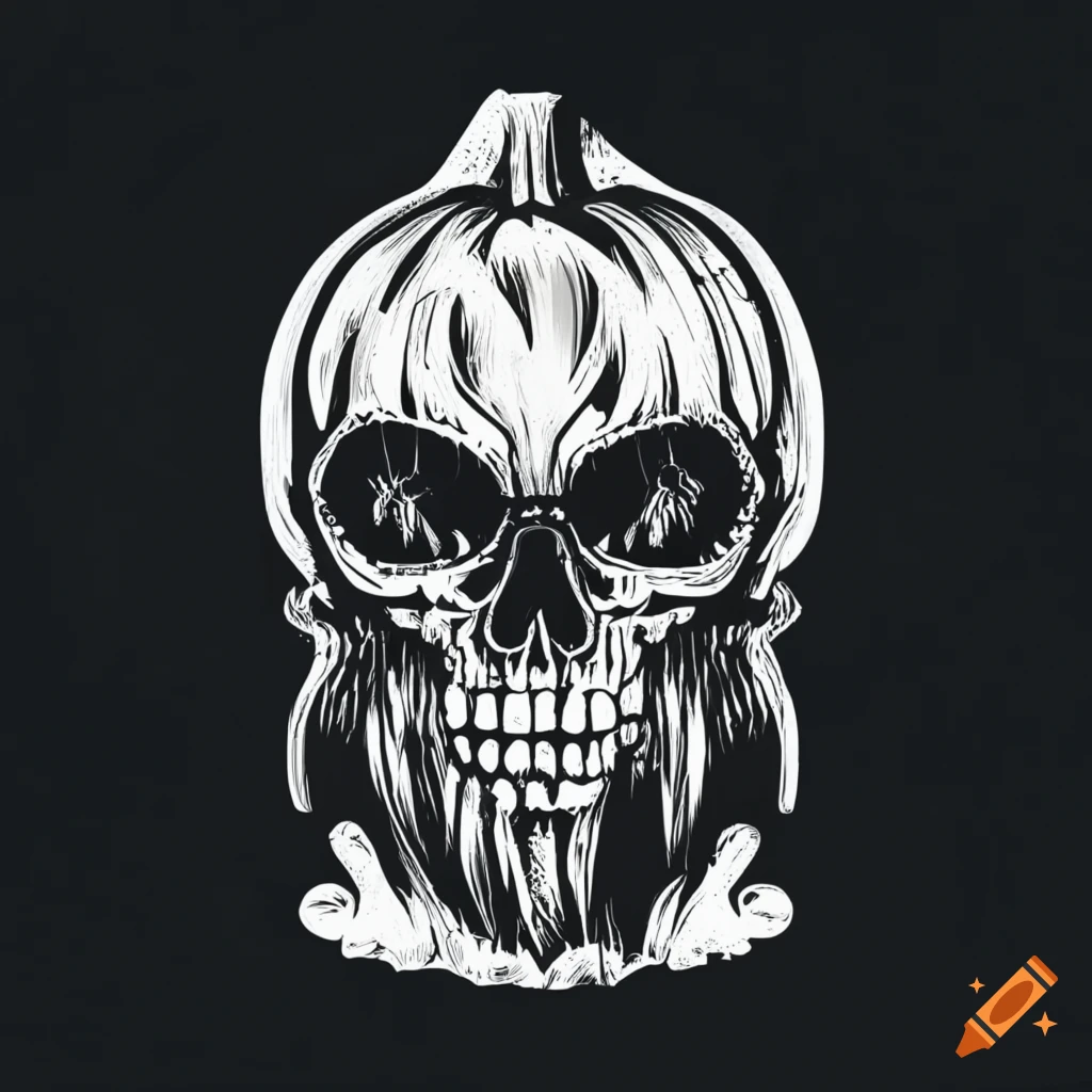 spooky nurse tshirt design with a pumpkin skull