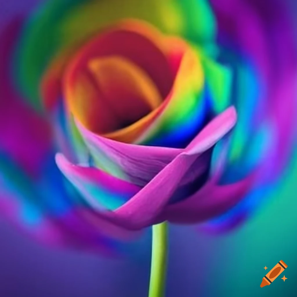 Rainbow-colored pride flower