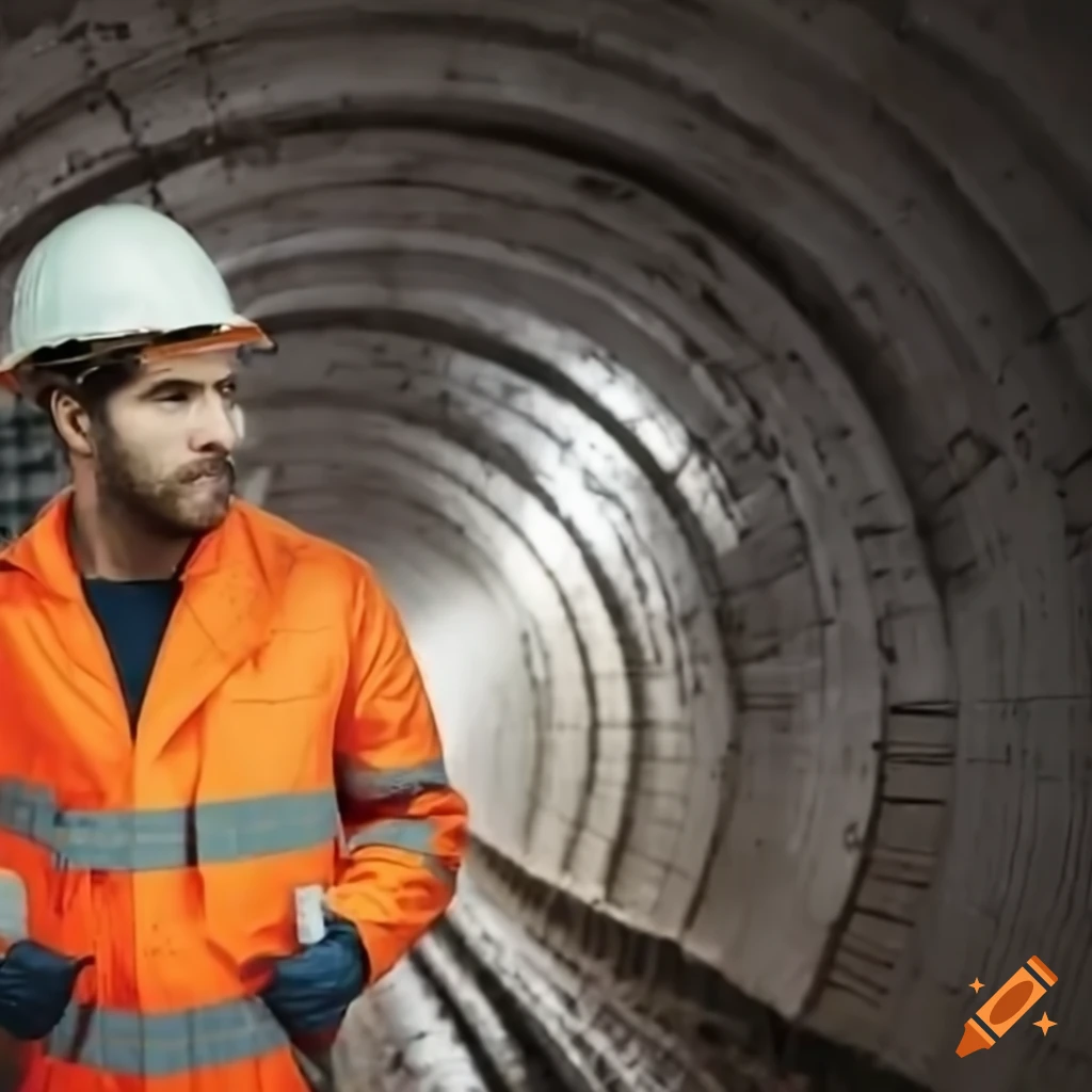 construction worker in a tunnel