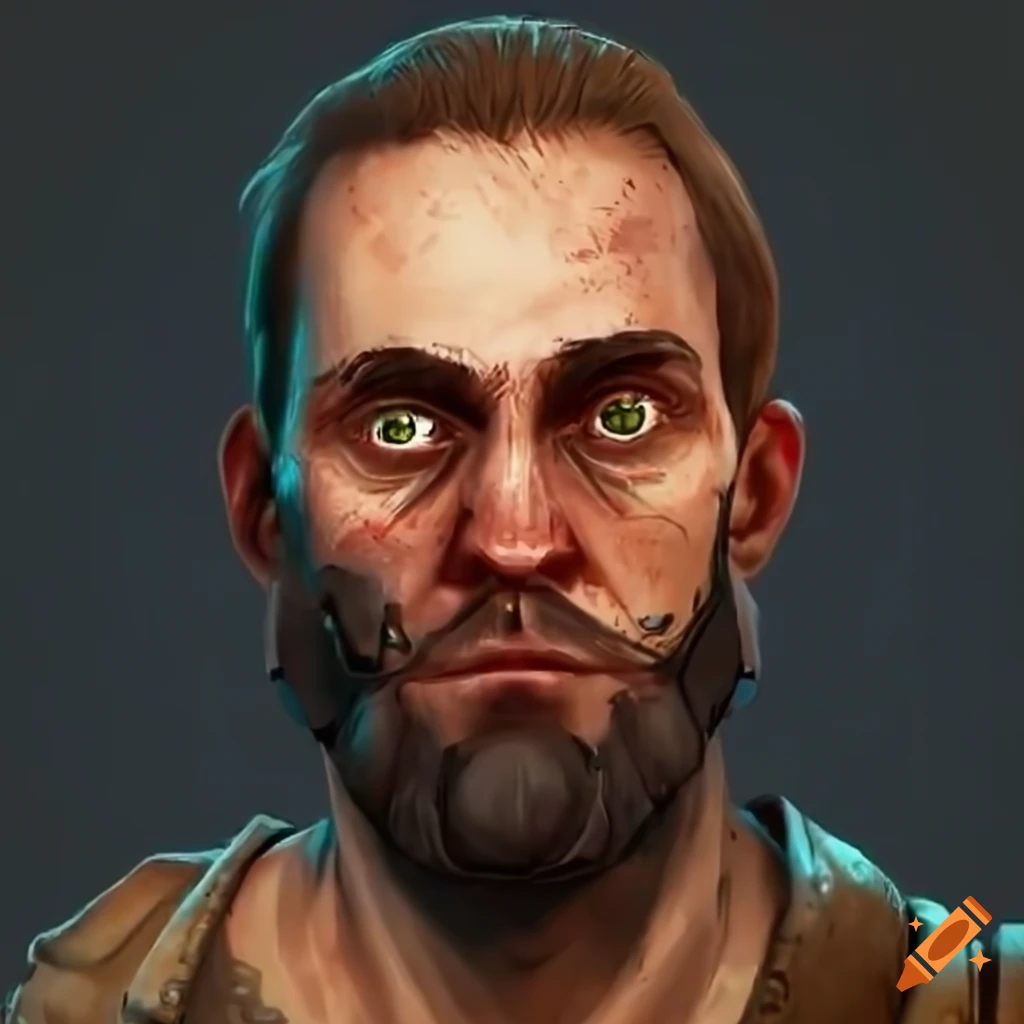 Portrait of adrian brody with a distant look on Craiyon