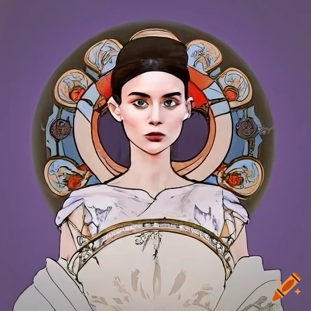 artistic illustration of Rooney Mara in a summer dress
