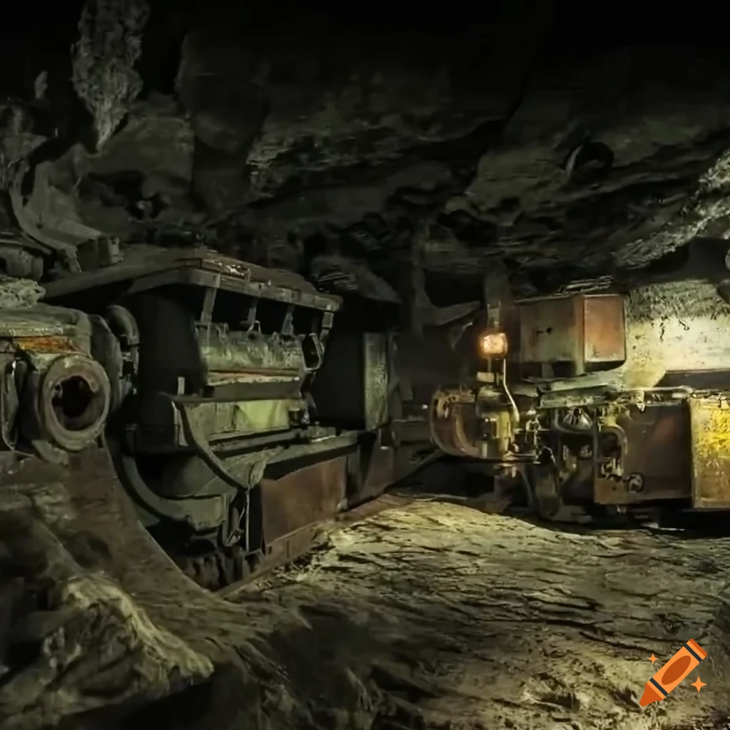 image of old industrial equipment in a mysterious cave