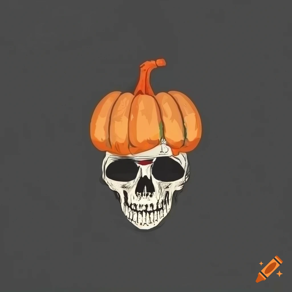 spooky nurse tshirt design with a pumpkin skull