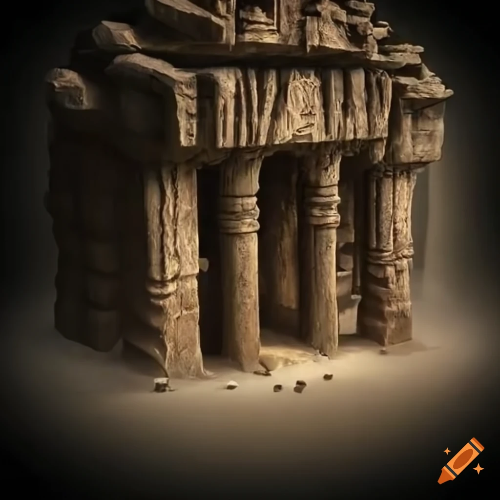 Imposing ancient stone temple on Craiyon