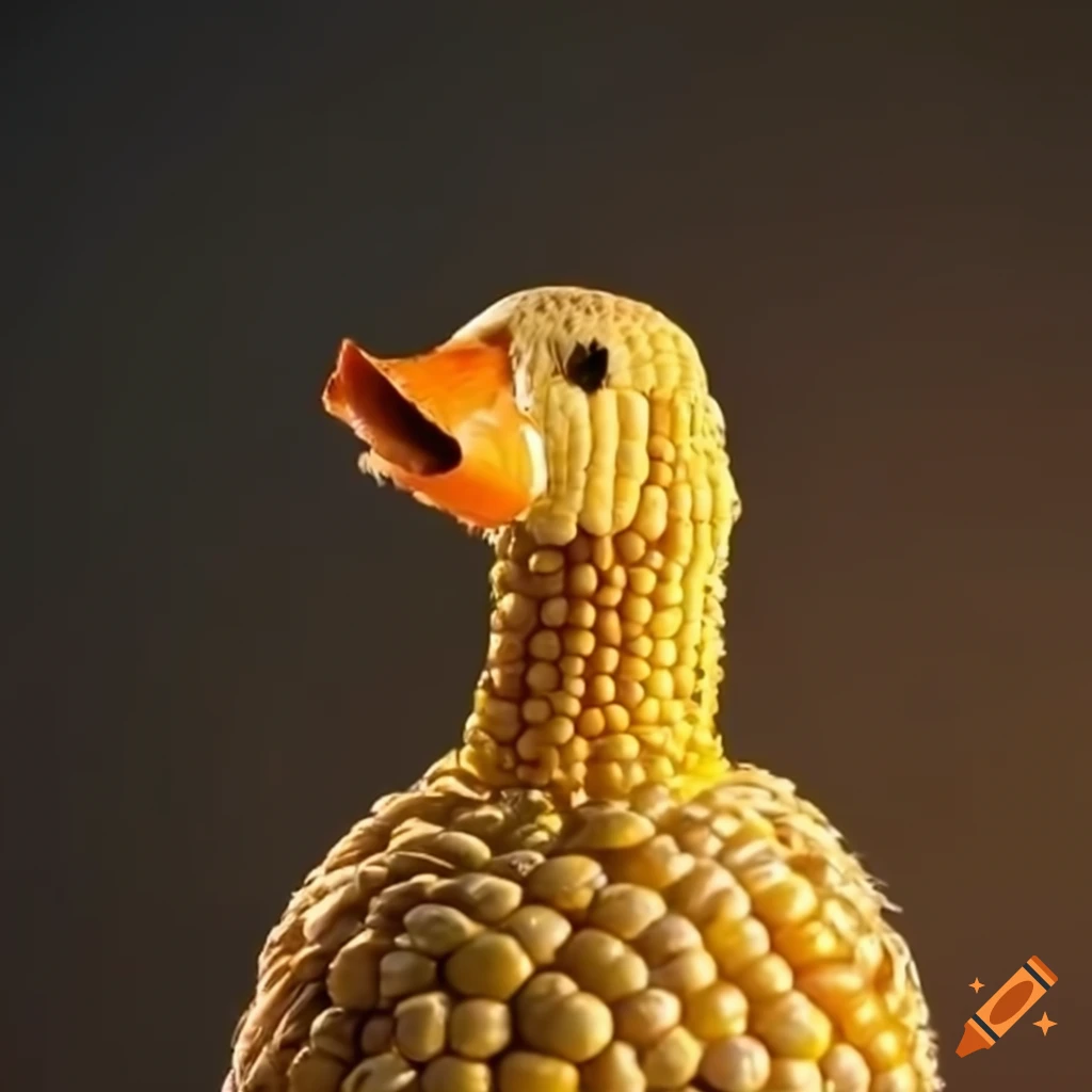 Sculpture of a corn goose on Craiyon