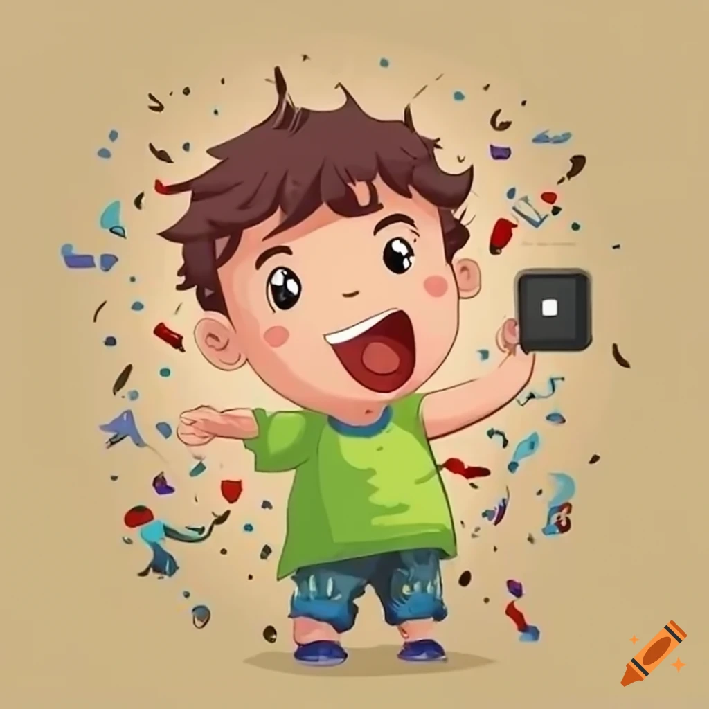 child playing mobile game