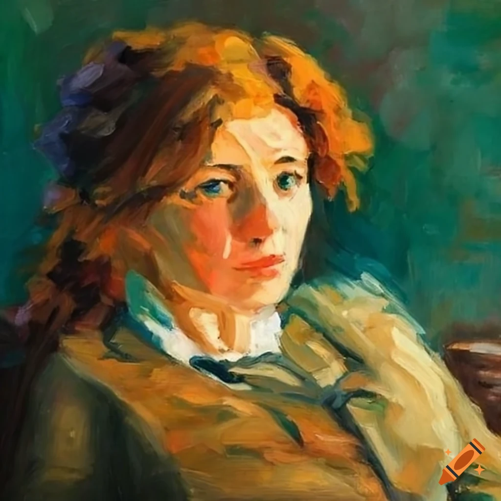 irish woman on a train painting