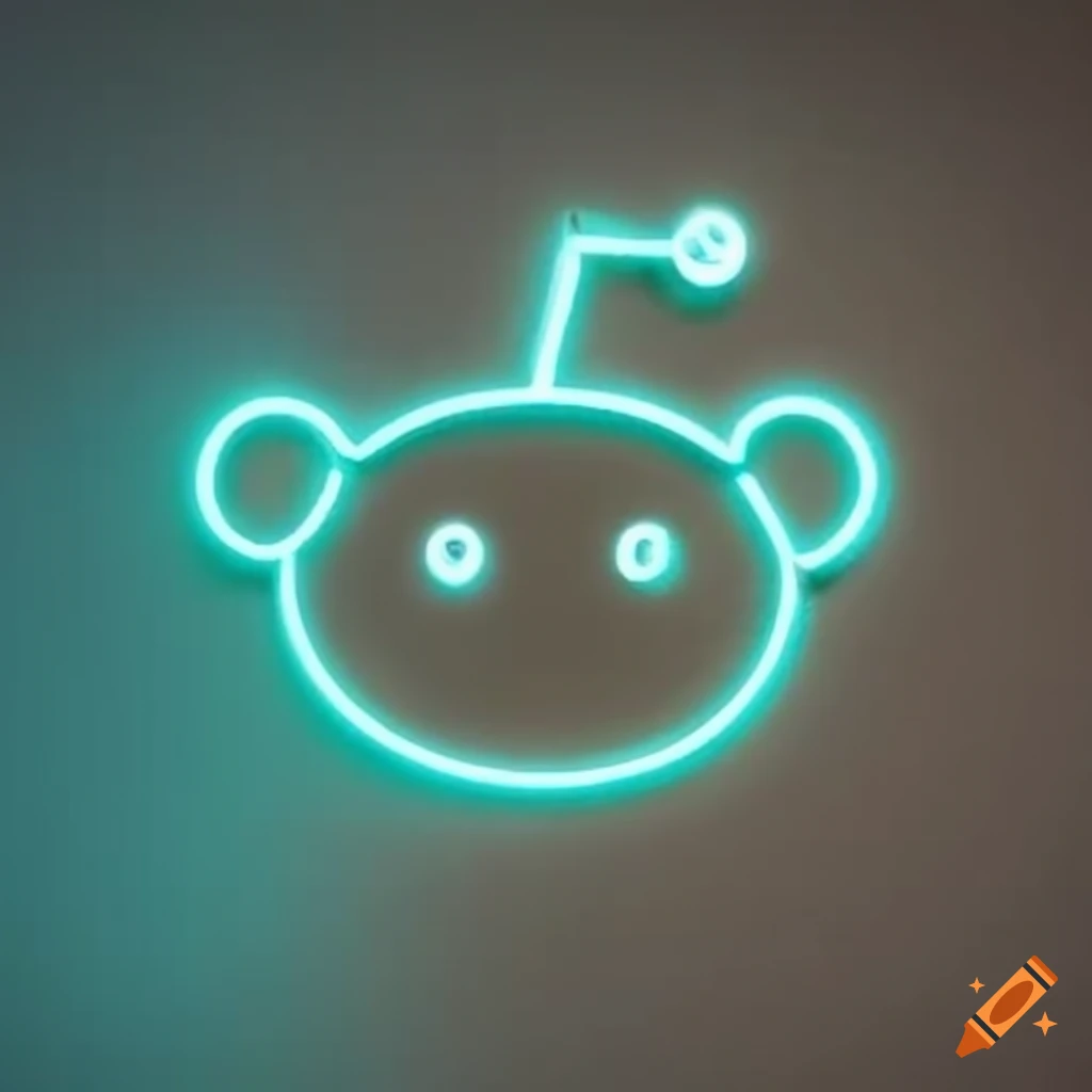neon sign of the Reddit logo