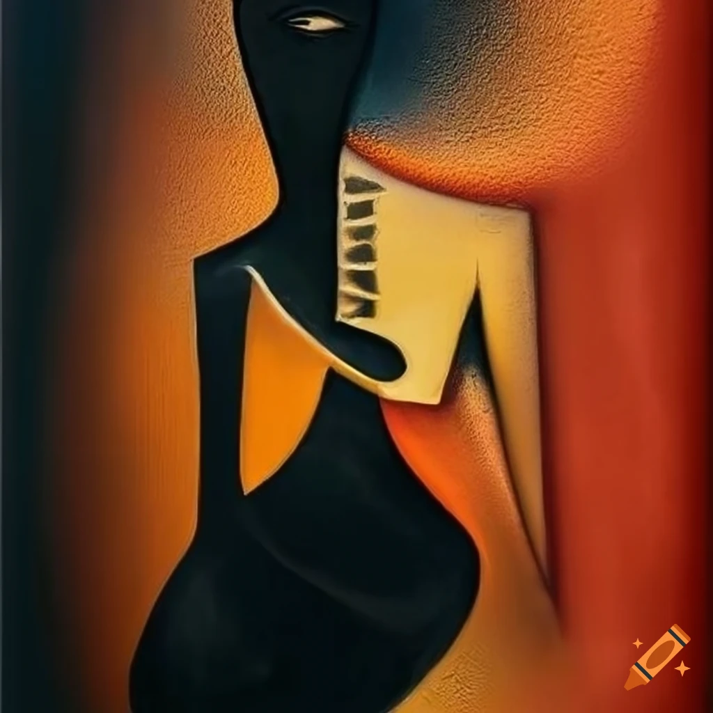abstract Picasso painting of an African tribe