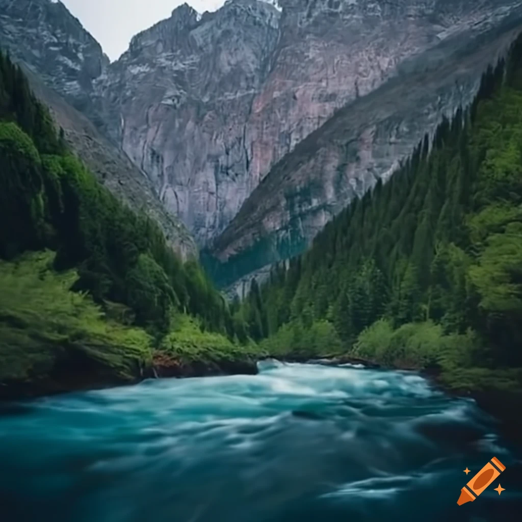 scenic view of mountains and river