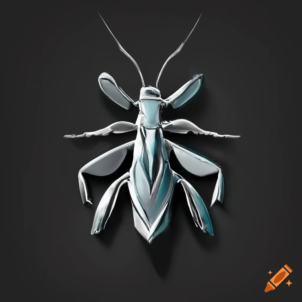 logo of a silver mantis