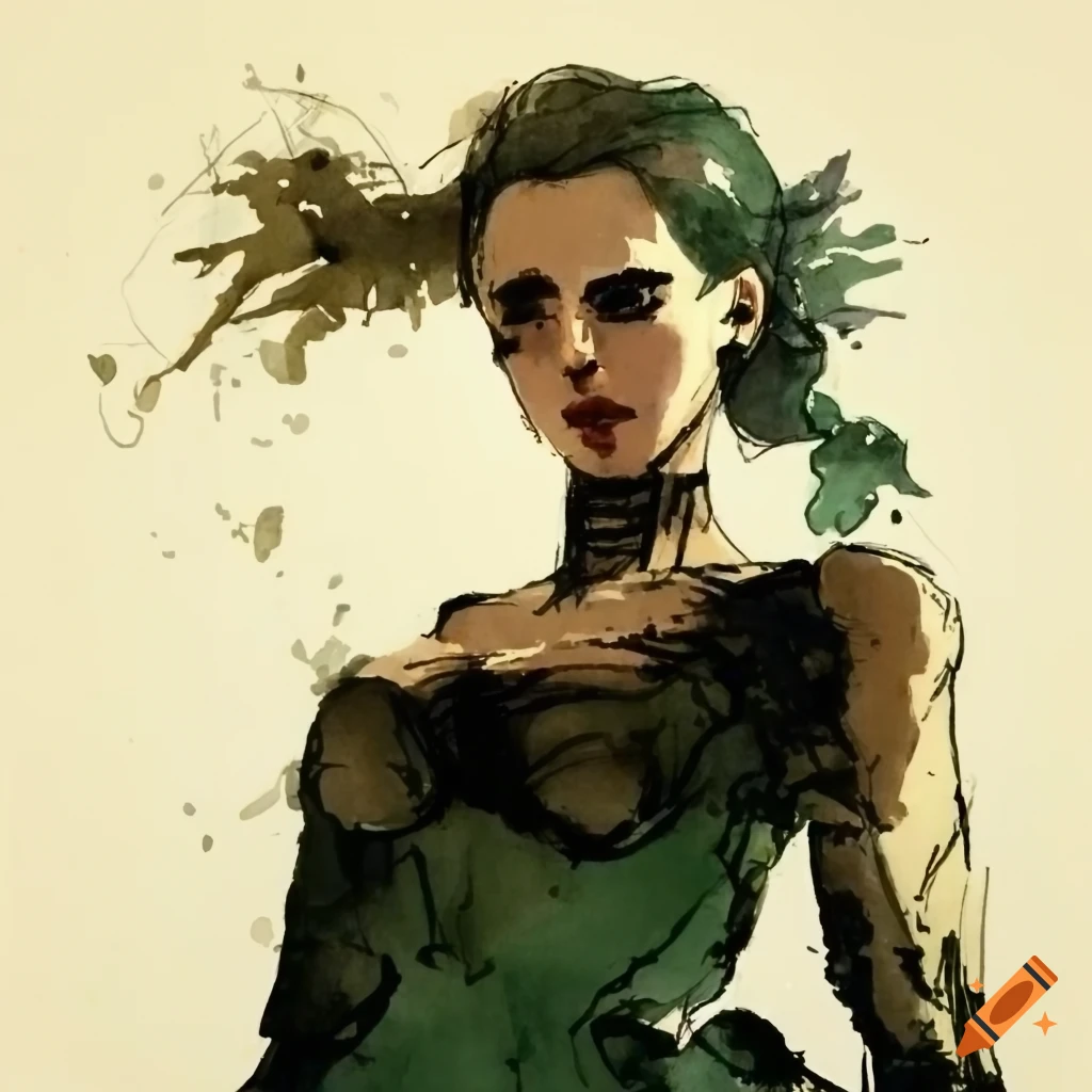 Metal Gear Solid concept art of a beautiful noble lady