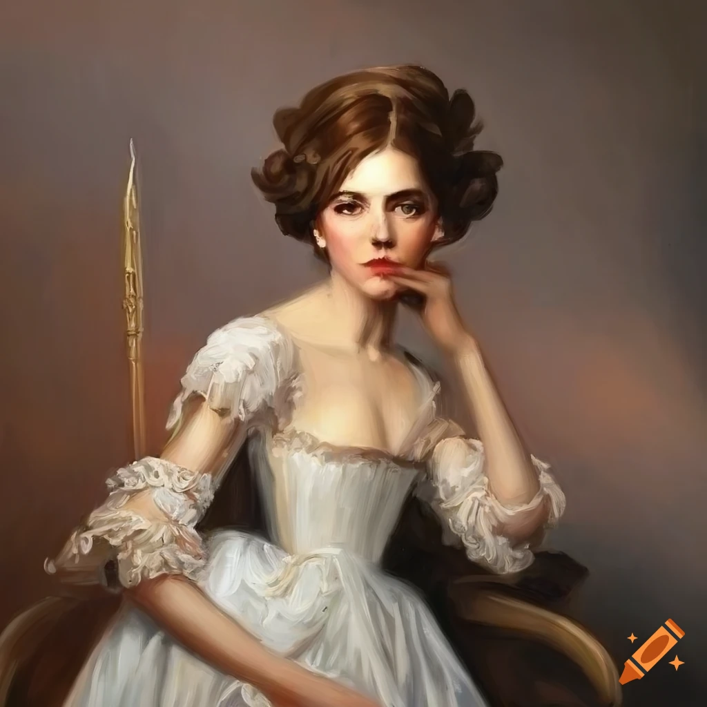 oil painting of an elegant noble lady