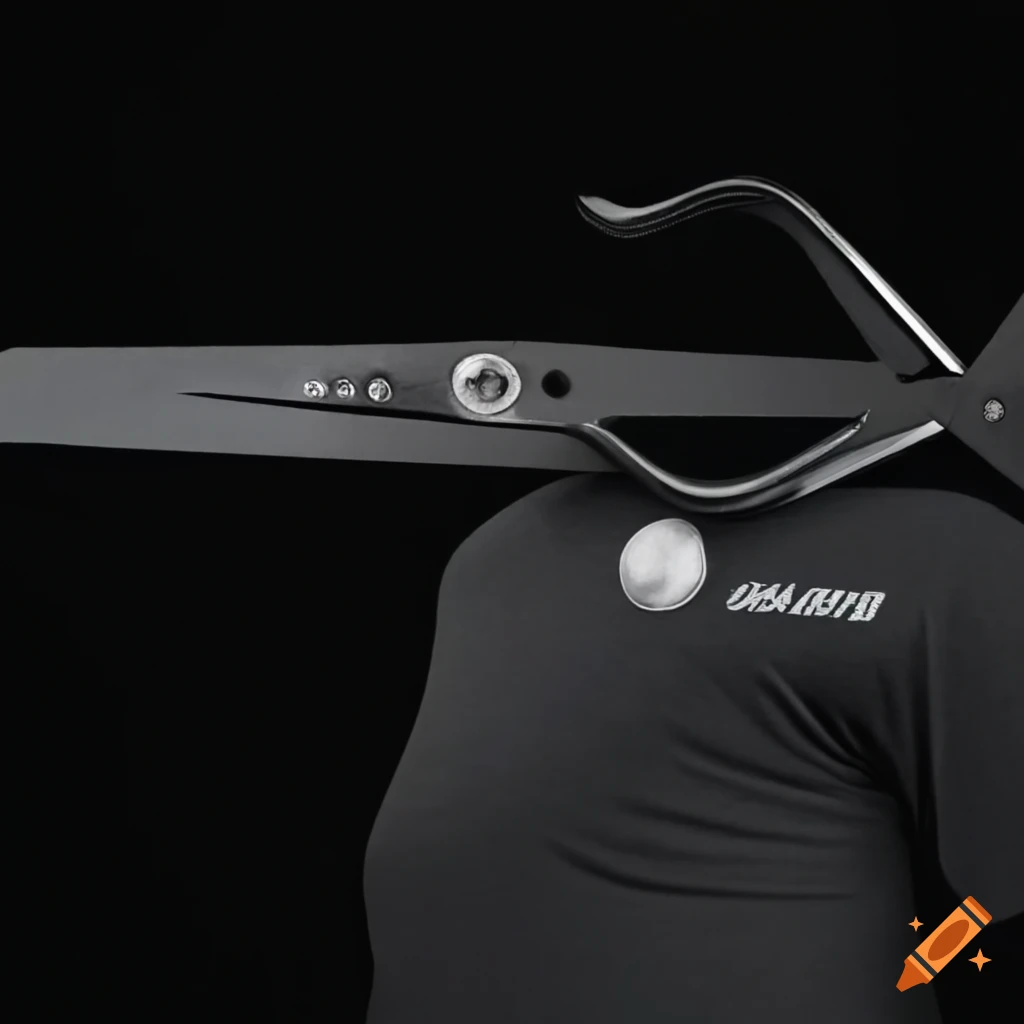 Scissors cutting a tshirt on Craiyon