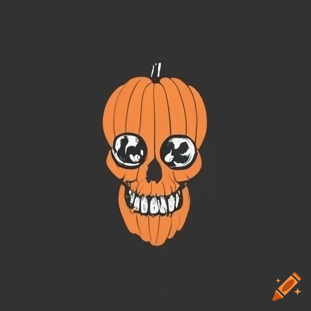 minimalist nurse t-shirt design with skull pumpkin