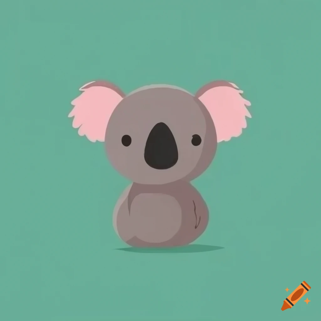 minimalistic vector art of a cute koala