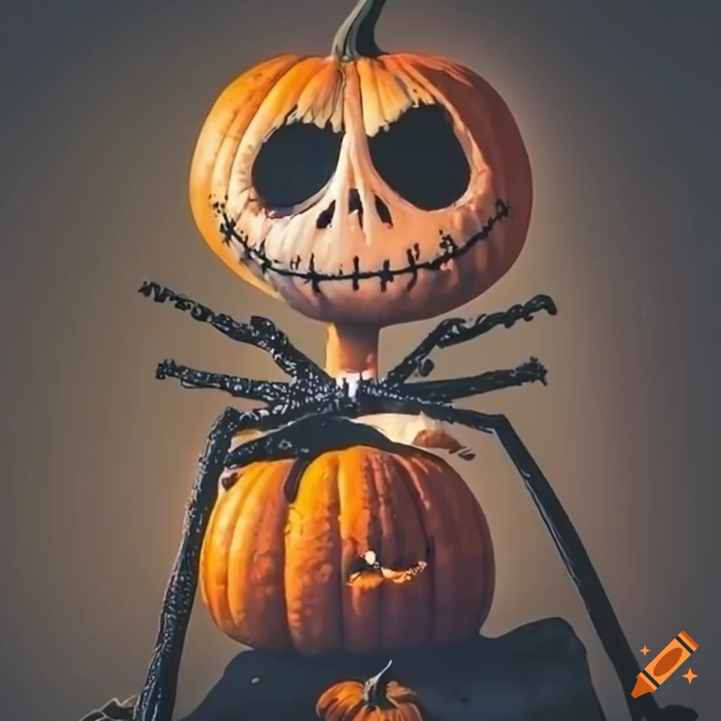 Jack Skellington Holding A Pumpkin