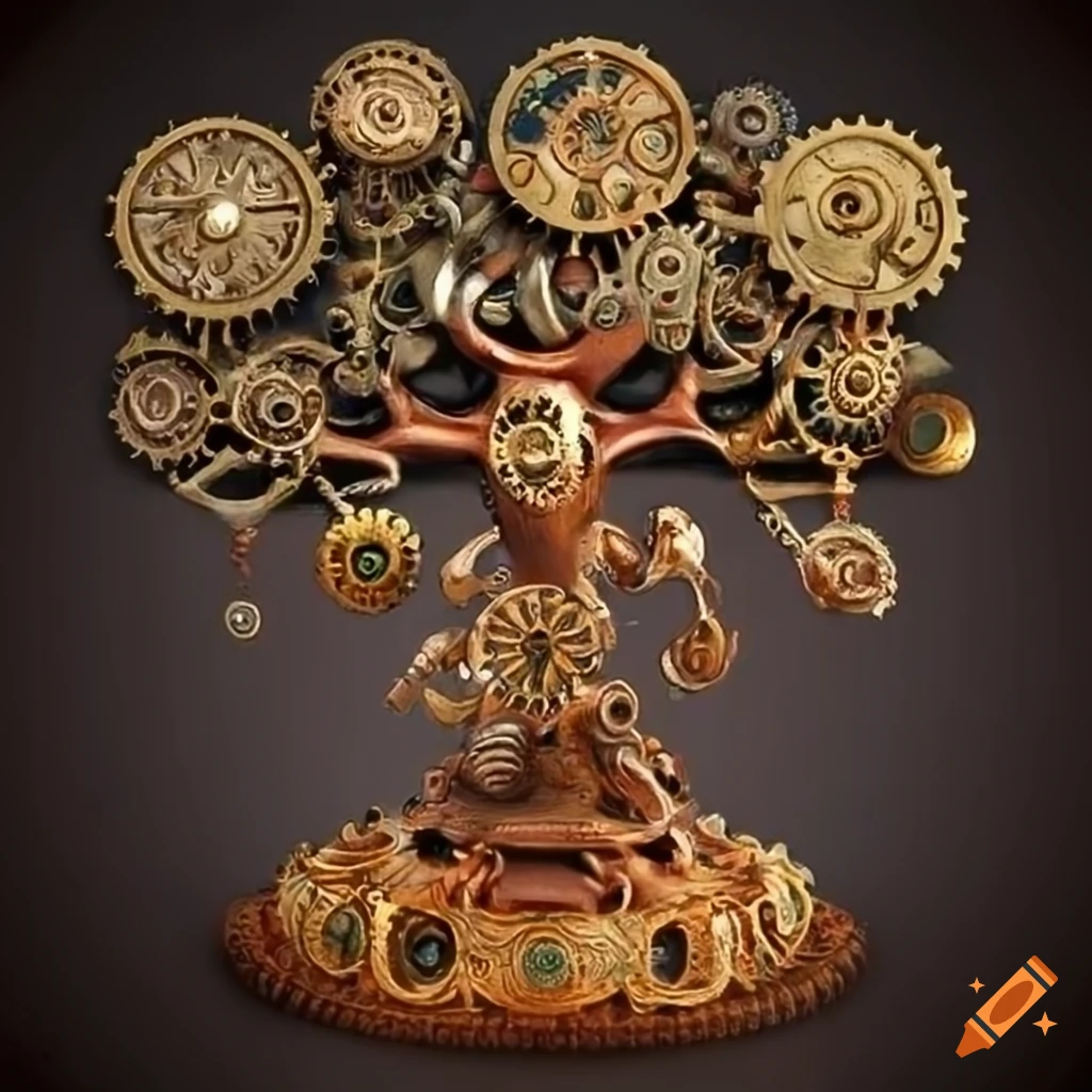 steampunk Tibetan tree of life artwork