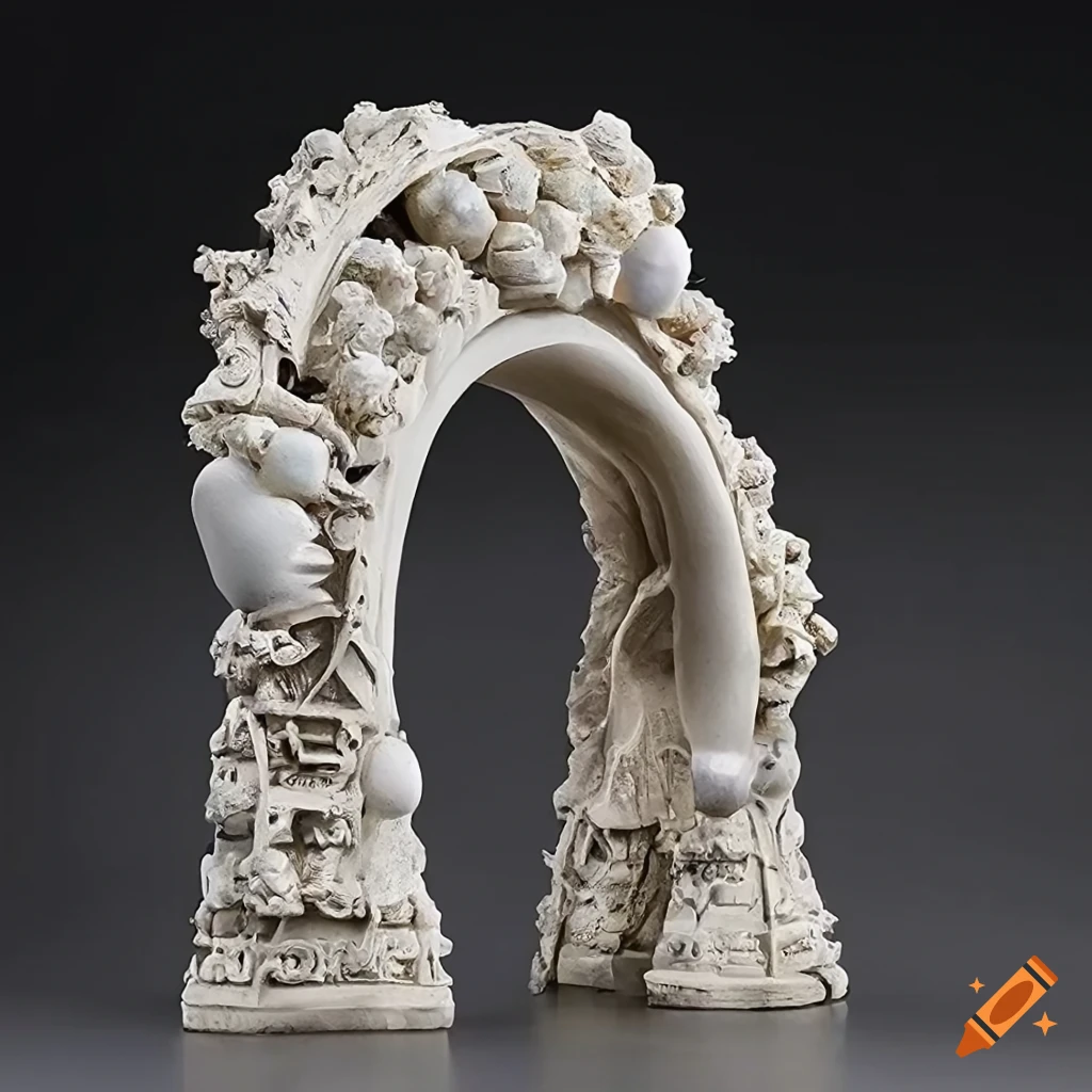 intricate sculpture of an ancient alien archway