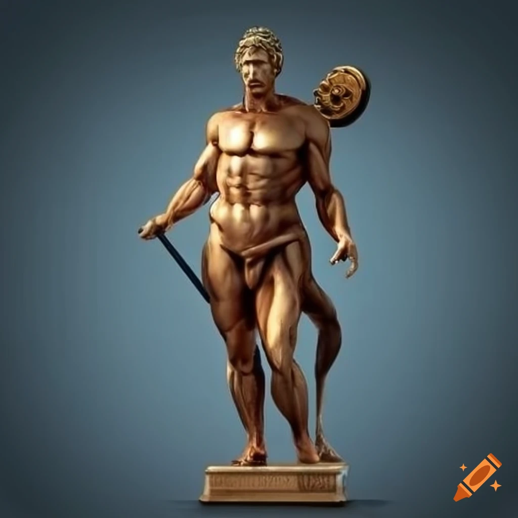muscular Roman statue of Sol Invictus