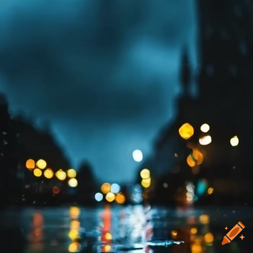image of a rainy night