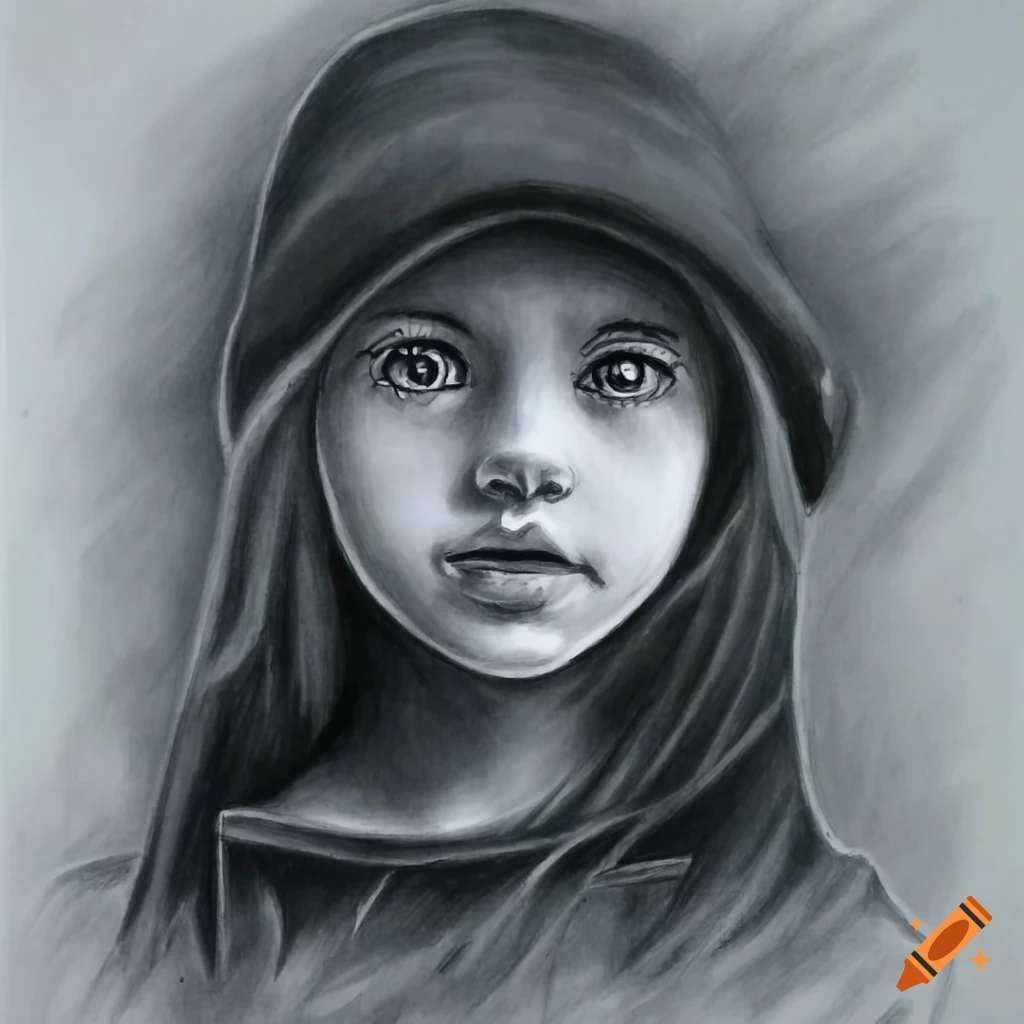 detailed drawing of a 14 year old girl
