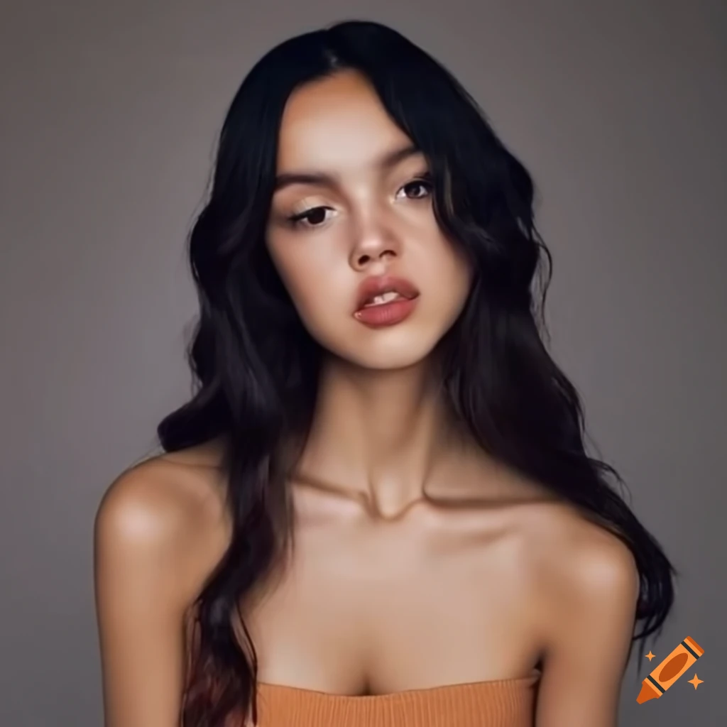 olivia-rodrigo-with-black-hair-in-a-captivating-photoshoot-on-craiyon