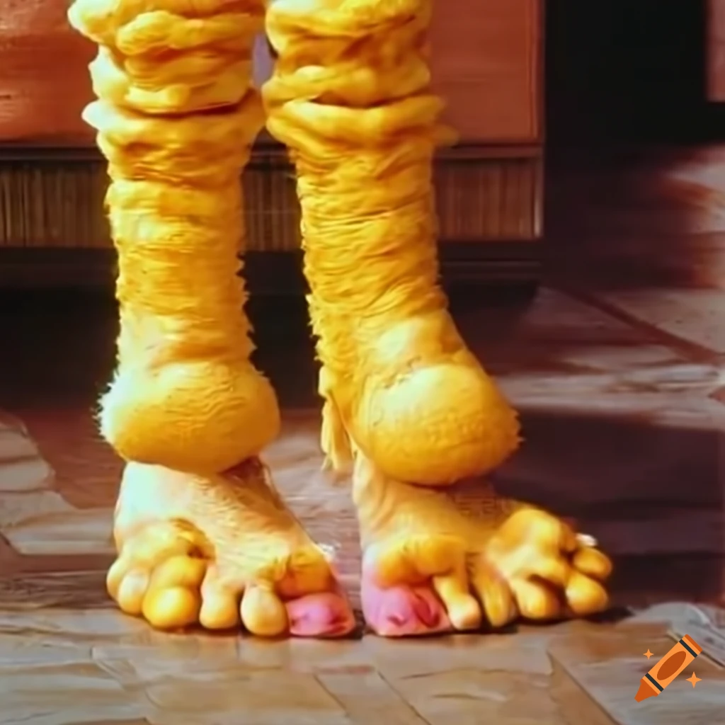 close-up of Big Bird's feet