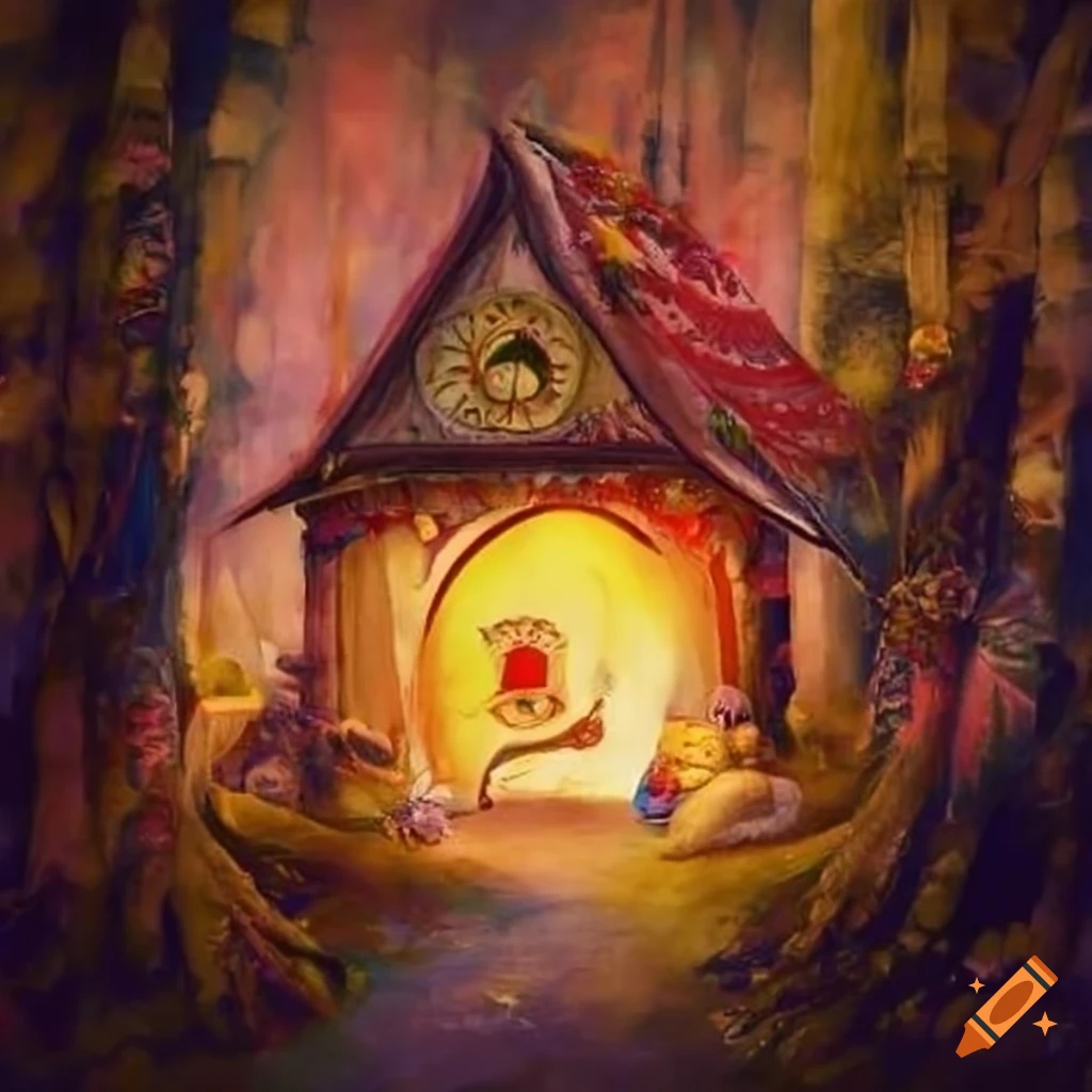 whimsical scene from a hippie realm