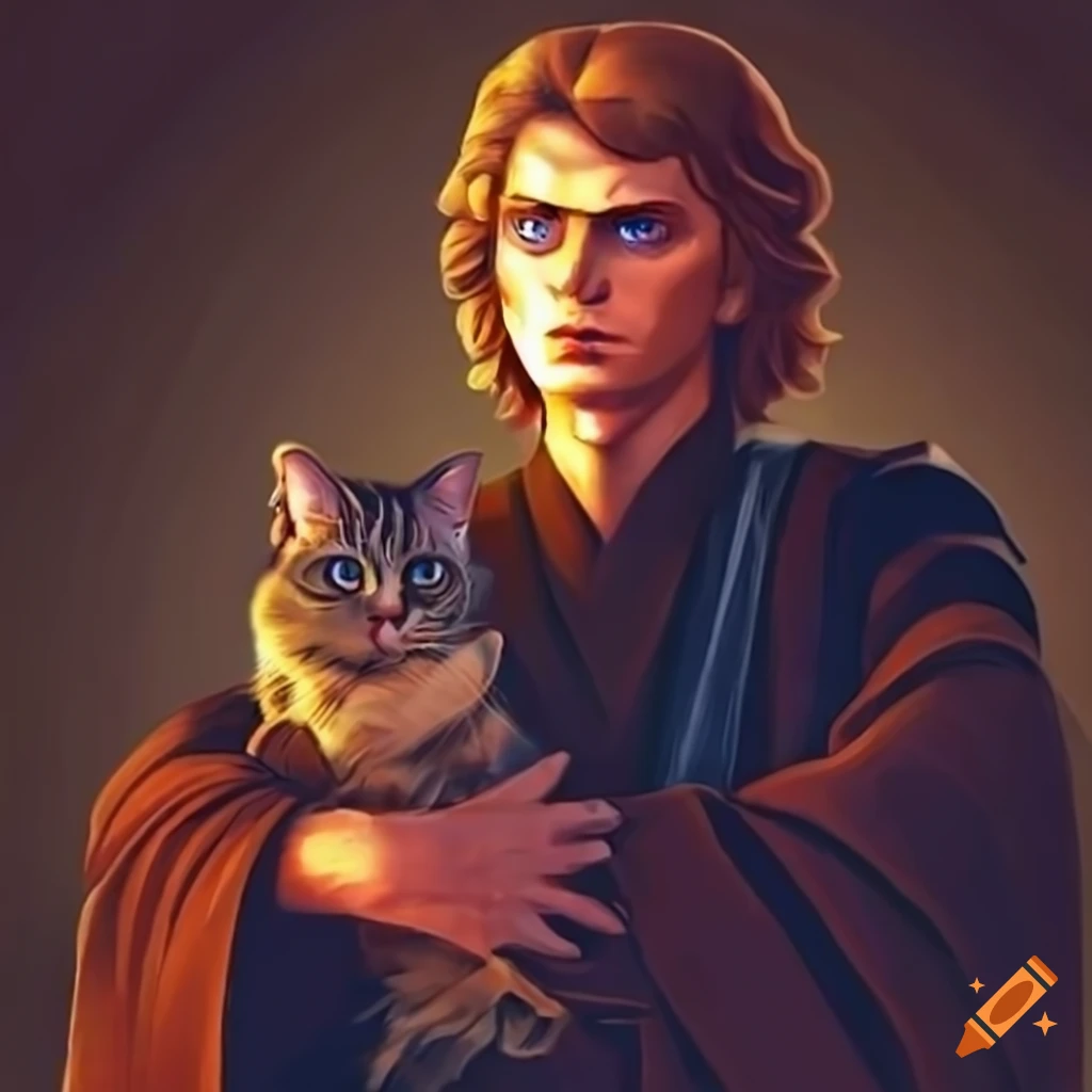 Anakin skywalker with his owl named hoobert on Craiyon