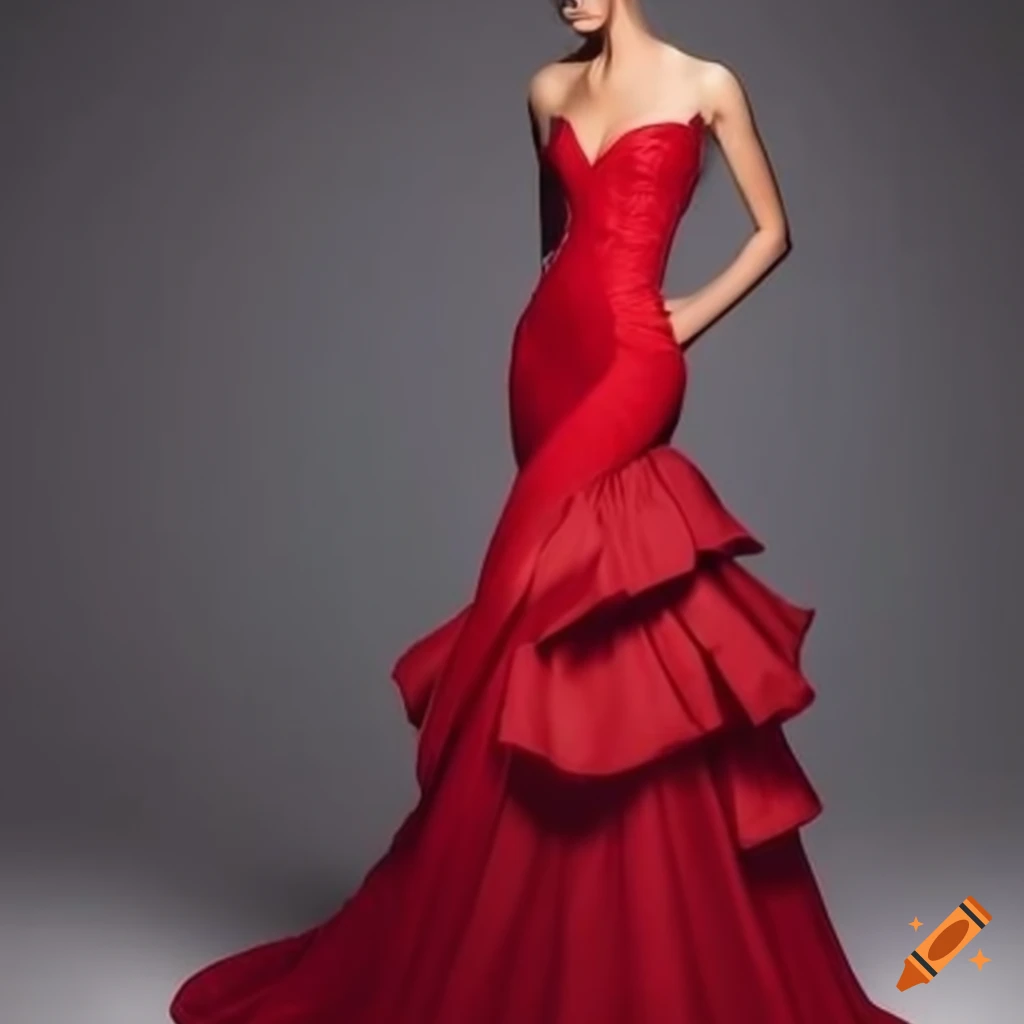 red dress worn by a top model
