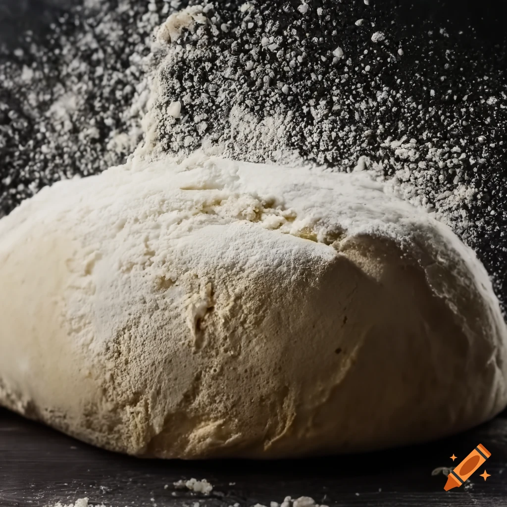 Close up of a dough made of flour