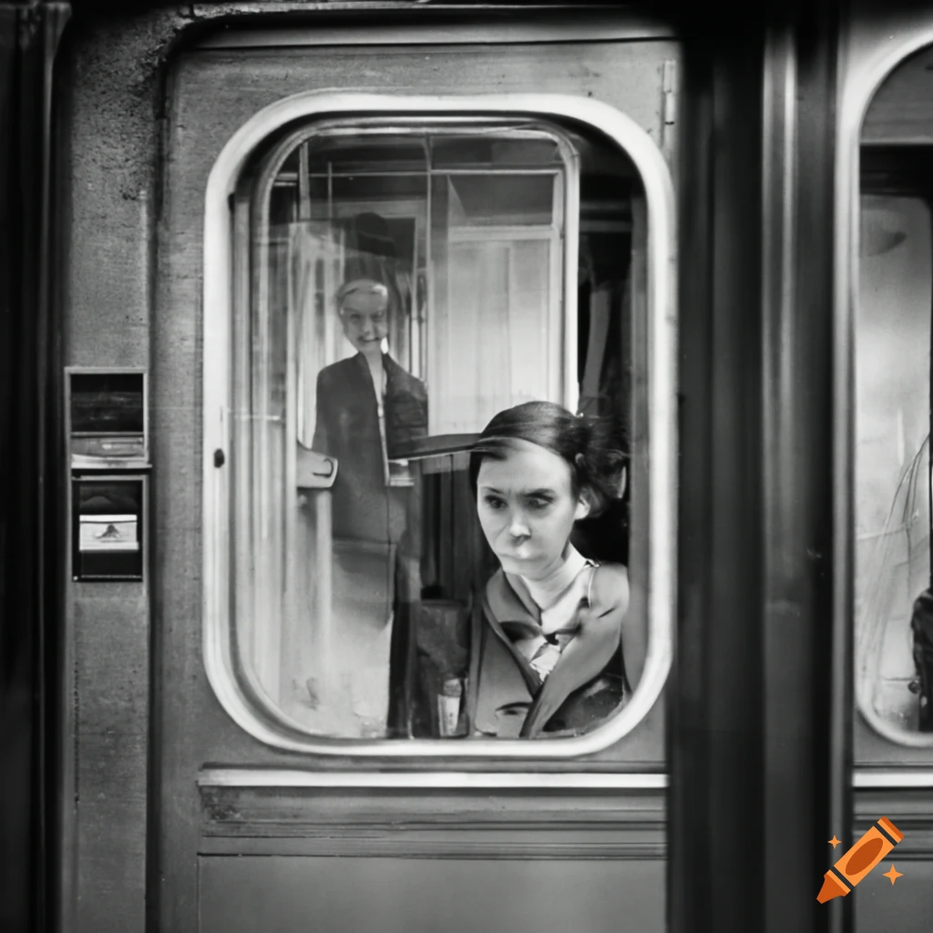 Dorothea Lange-inspired photograph of a busy subway window