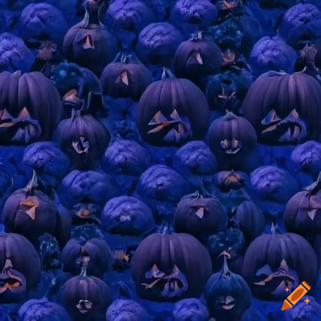 dark blue Halloween pumpkin pattern background